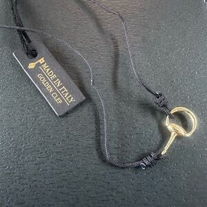 14K solid yellow gold fabric cord bracelet